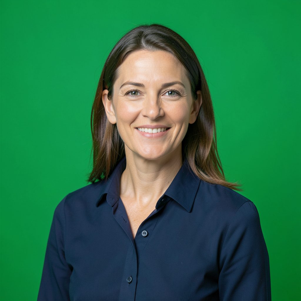 Warm studio portrait on a neutral backdrop, professional and scholarly